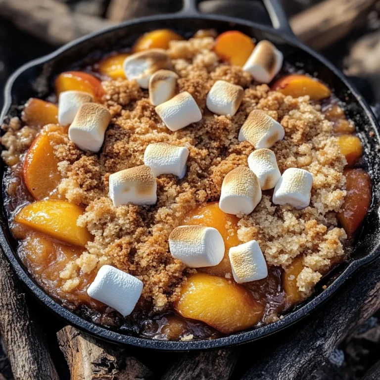 Campfire Peach S’mores Cobbler