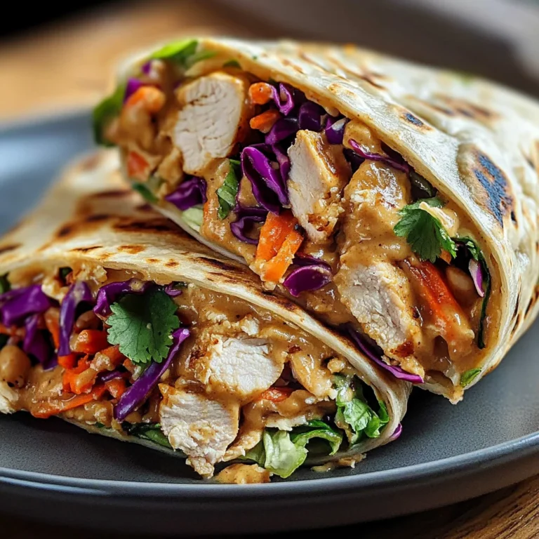 Chicken Cabbage Peanut Wraps