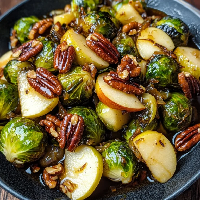 Honey Roasted Brussels Sprouts with Apple Slices & Pecans