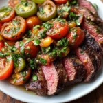 Seared Flank Steak with Roasted Tomato-Cilantro Salsa