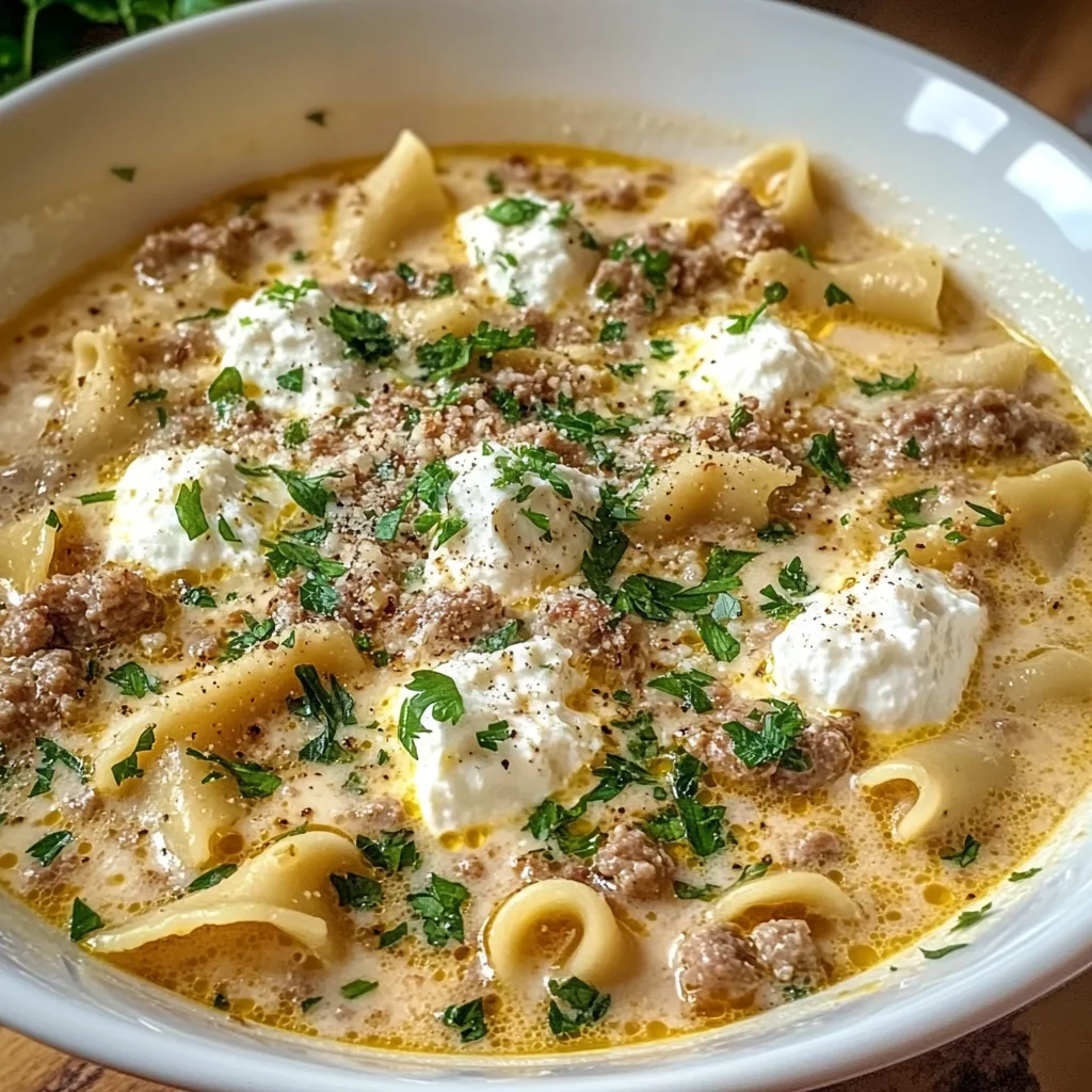 Alfredo Lasagna Soup