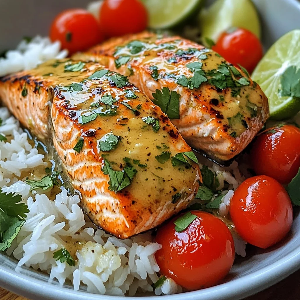 Coconut Lime Salmon with Jasmine Rice