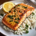 Garlic Butter Salmon with Fluffy White Rice