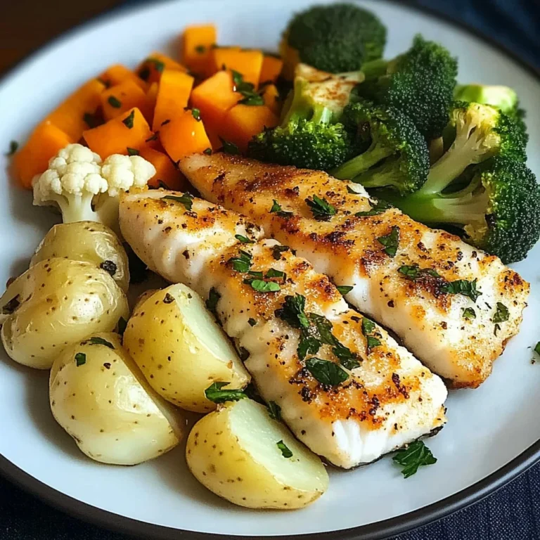 Herb-Crusted Fish with Steamed Veggies & Boiled Potatoes