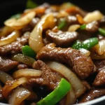 Sizzling Chinese Pepper Steak with Onions