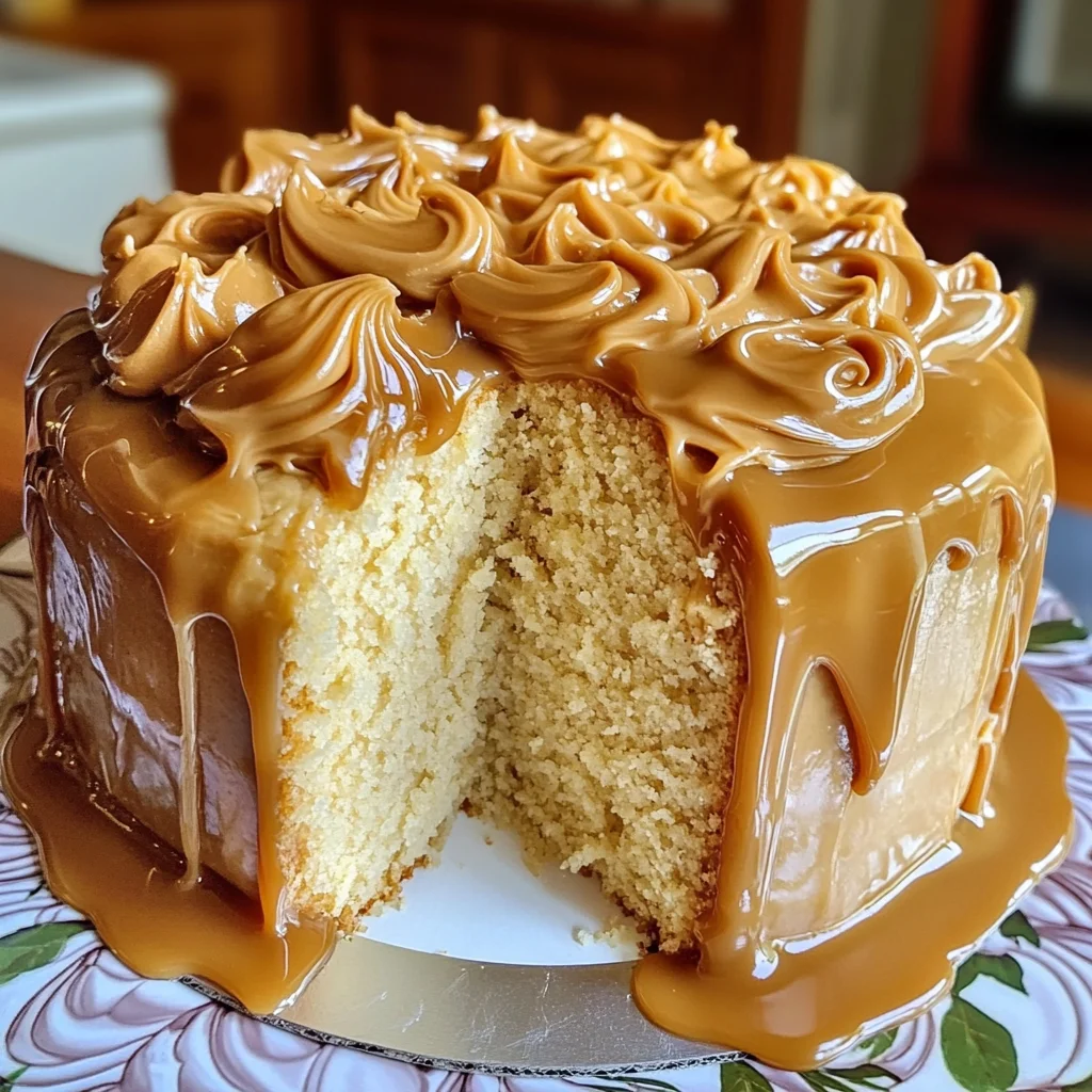 Sour Cream Pound Cake with Caramel Frosting
