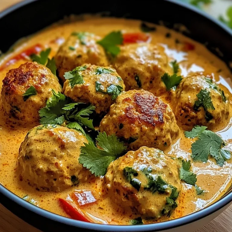 Thai Chicken Meatballs in Creamy Coconut Curry
