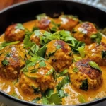 Thai Chicken Meatballs in Creamy Coconut Curry