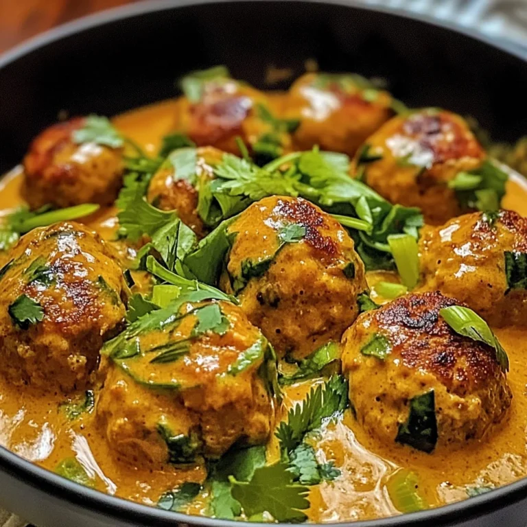 Thai Chicken Meatballs in Creamy Coconut Curry