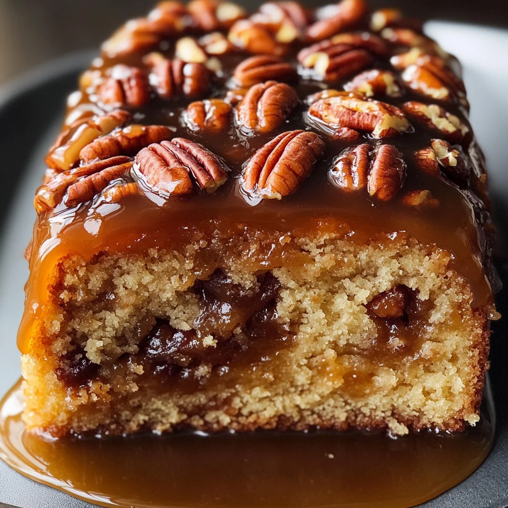Upside-Down Caramel Pecan Cake