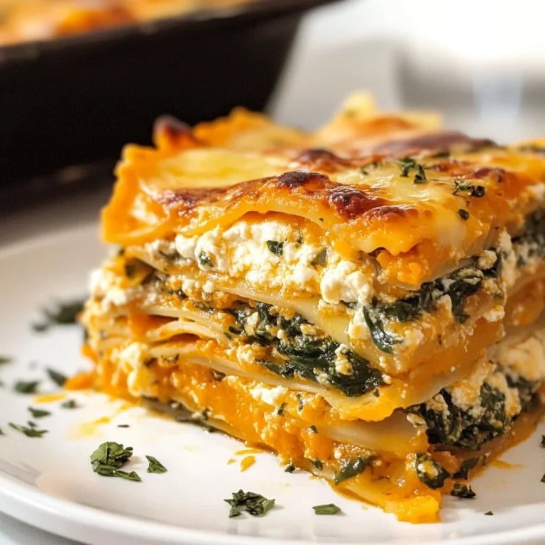 Vegetarian Pumpkin Spinach Lasagna